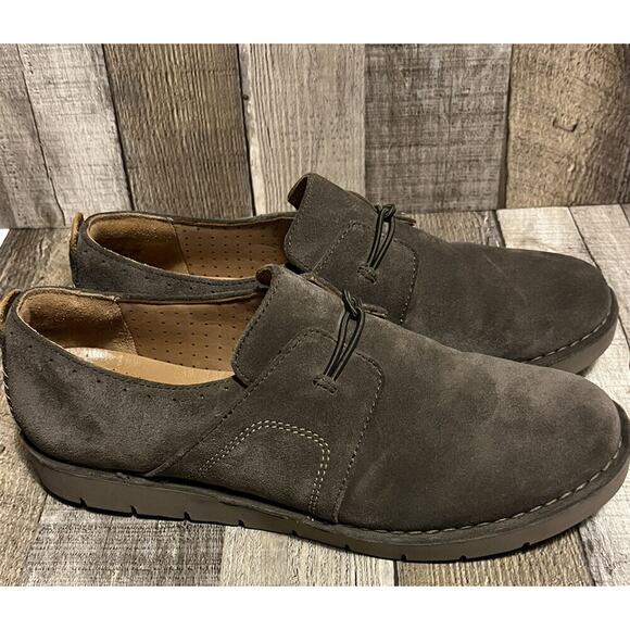 CLARKS ARTISAN BROWN SUEDE UNSTRUCTURED SHOES SIZE 9 1/2 - Picture 2 of 6
